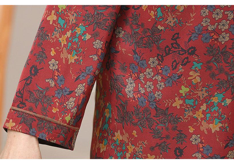 Real Silk Long-Sleeved Shirt for Elderly Women - Spring/Summer 2026