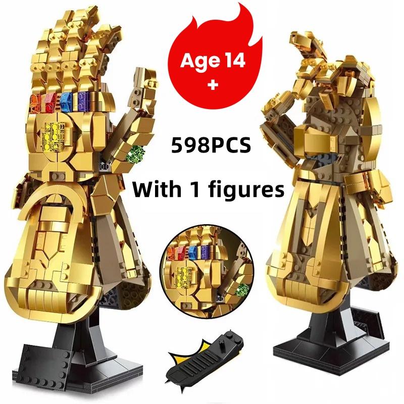 598pcs Thanos Heroes Infinity Gauntlet 76191 Building Blocks  Assemble Puzzle Model Toys Holiday Christmas Birthday Gifts L
