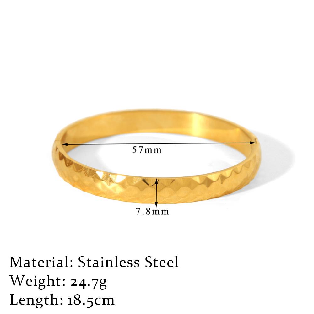 Stainless Steel Cut Bangle Openable Gold Sliver Color 4mm Angular Bracelets For Women Fashion Accessory