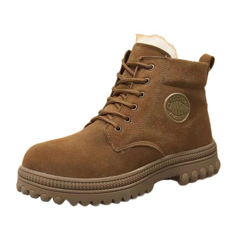 Wool warm boots outdoor snow boots winter men's thickened warm and velvet cold-proof cotton shoes winter northeast boots fashion