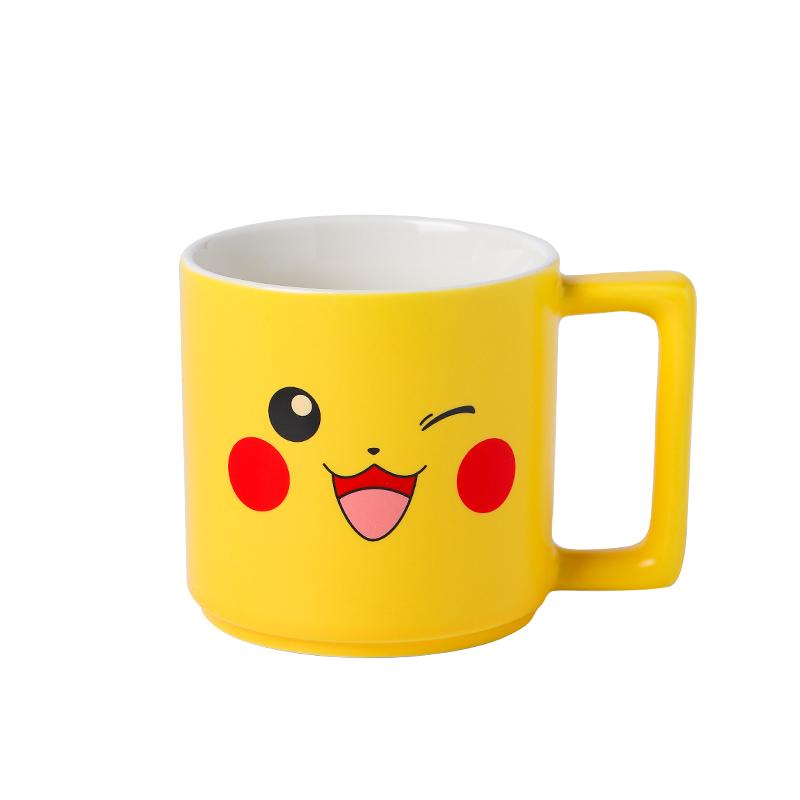 SHUNXIANG Pokémon Lizenzierte Pikachu Keramiktassen Kinder Kaffeetassen Frühstück Milchbecher Niedliches Trinkgeschirr Keramik Kaffeetasse