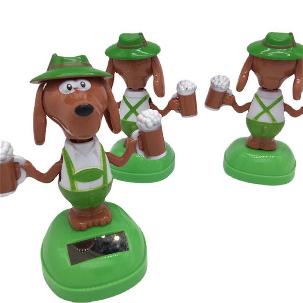 

Toys Dancing Flip Dolls Solar Swing Dog Solar Power Beer Dog Shaking Head Dolls Bobble Head Doll зелений