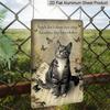 2D Flat, Vintage Cat Art Aluminum Sign - "Angels Don't Always Have Wings, Sometimes They Have Whiskers" - Whimsical Wall Decor with Cats, Butterflies