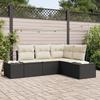 VidaXL 4-Piece Garden Sofa Set with Cushions Black Poly Rattan 3347037