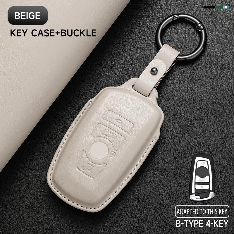 Leather Car Key Cover Case Protection Shell Keychain For Bmw F20 F30 F31 F21 F11 X3 F25 X4 I3 M3 M4 1 3 4 5 Series 320i 530i 550