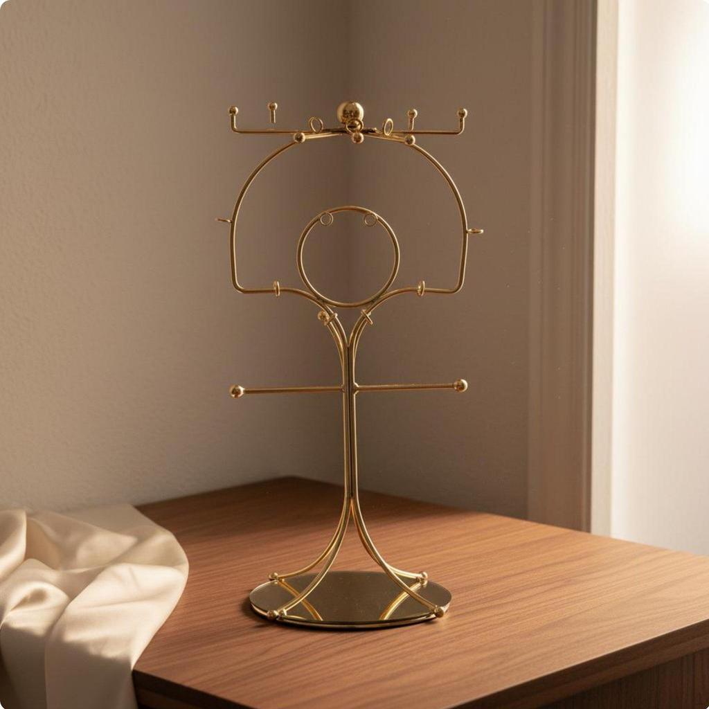 Bridal Headdress Display Stand Elegant Design Chinese Holder Electroplated Coated Metal