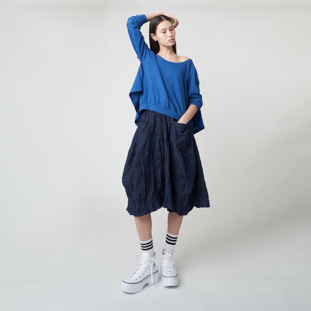 ATHPLATFORM Aw51Pt02 Crinkle Bermuda Pants_Dark Navy