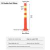PU Plastic Reflective Chain Lane Divider Post, Red/White Anti-Collision Road Protection Post
