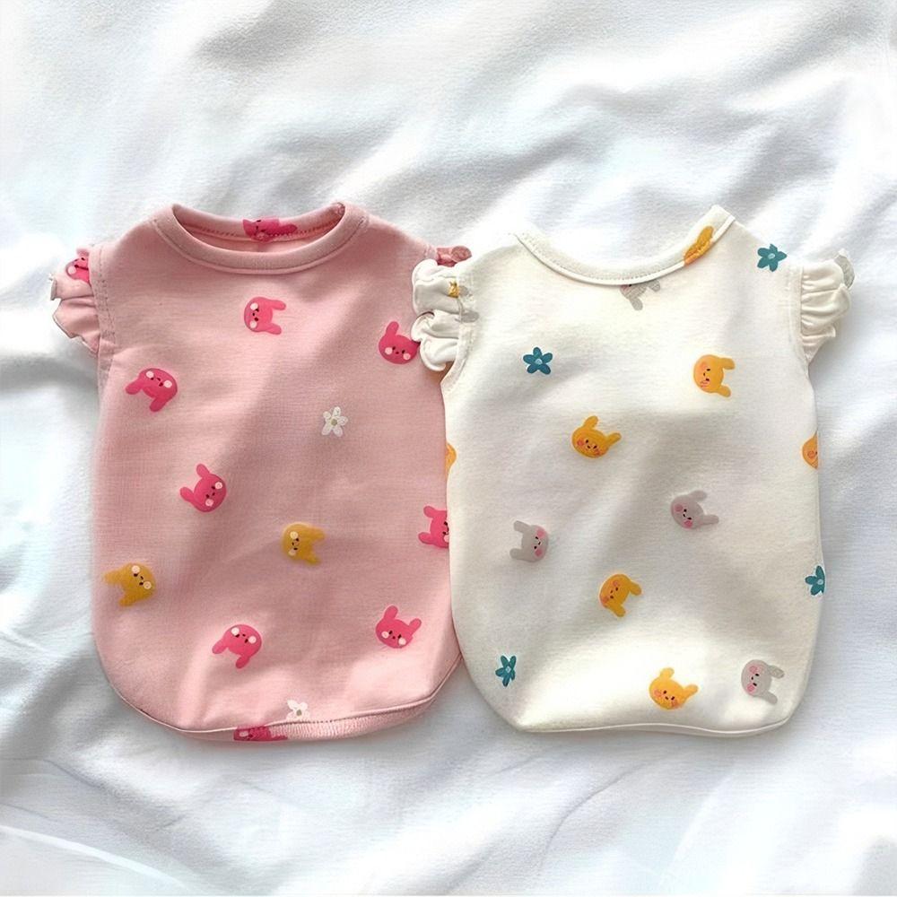 Cute Spring Summer Cat Dog Tank Top Breathable Soft Puppy Sleeveless Vest Casual Kitten Clothes Cat
