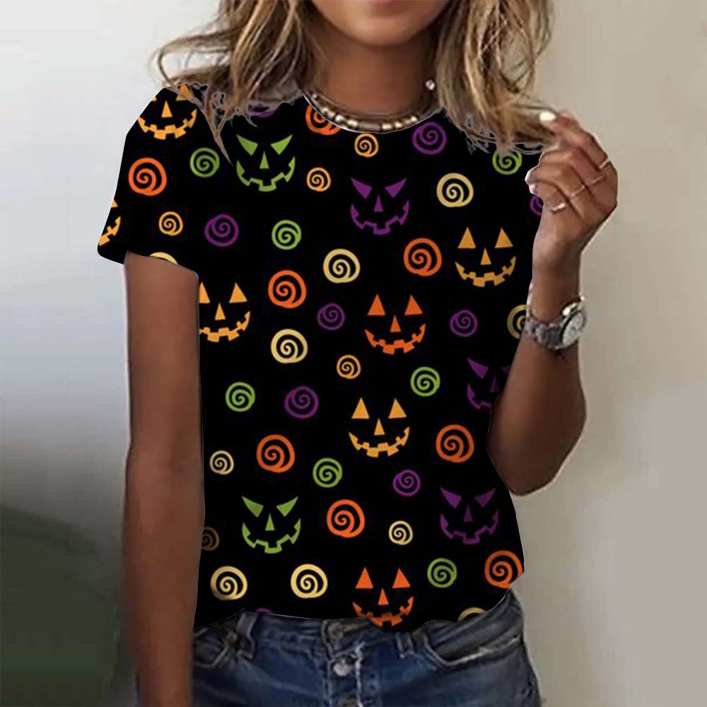 Women's T-Shirt Cute Pumpkin Head 3D Printed Oversized T-Shirt Summer New Y2k Fashion Women Clothing Female Tops Tees