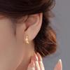S925 Sterling Silver Zirconia Flower Hoop Earrings, Women's Korean Style, Summer New, Exquisite and Niche Design.