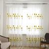 Romantic Sheer Curtains Elegant Transparent Curtain Modern Sunflower Tulle Curtain  Bedroom