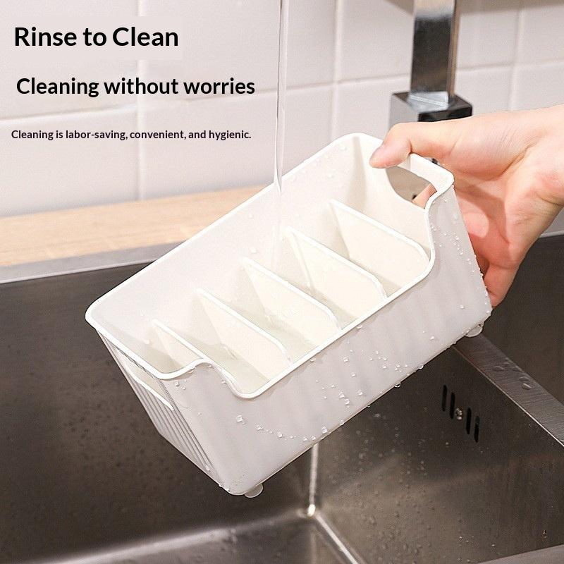 Clear Plastic Seasoning Storage Box With 5 Adjustable Divider Versatile Kitchen Organizer For Spices, Snacks And Small Items