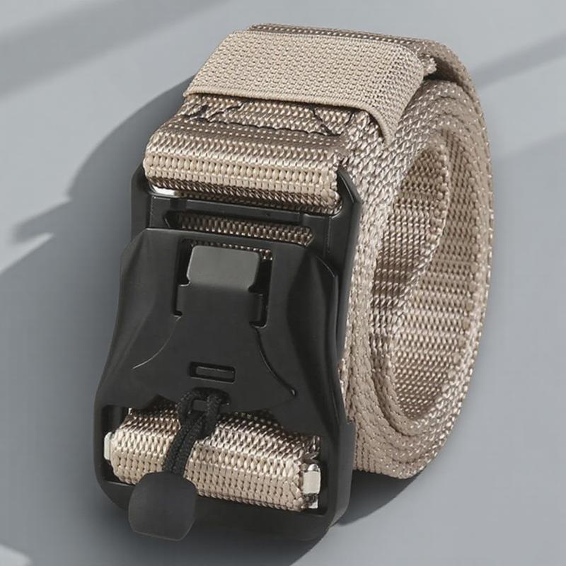 Outdoor Tactical Belt for Men Adjustable Military Work Belt Durable Nylon Canvas Belt Heavy Duty Waist Belt for Hiking Camping