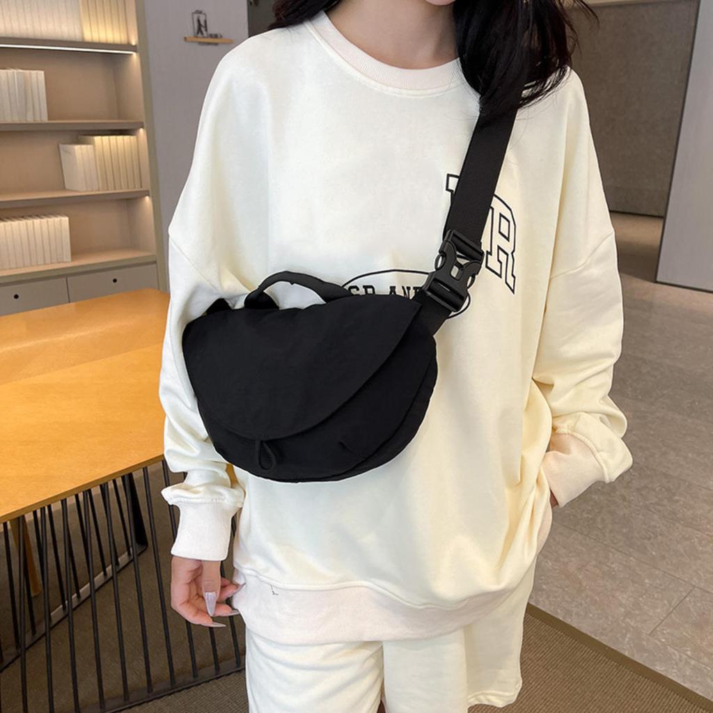 Nylon Fabric Shoulder Bag  High Capacity Women's Crossbody Messenger Pouch Leisure Versatile Shoulder Hobos Bag for Working