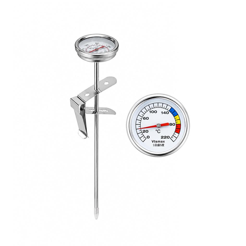 Deep Frying Thermometer, Oil Temperature Gauge with Clip, 0-220℃, 3-Color Zone Display, Analog, No Need for Measuring, 5℃ per Increment, for