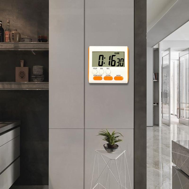 Multi-Function Electronic Timer Magnet Digital Timers Big LCD Display Count Up Countdown Timer for Break for Time Cookin