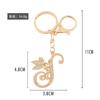 A-Z Rhinestone Elf Girl Letter Keychain Gold Color Initial Name Keyrings Girls Car Key Holder Handbag Purse Charms Decoration