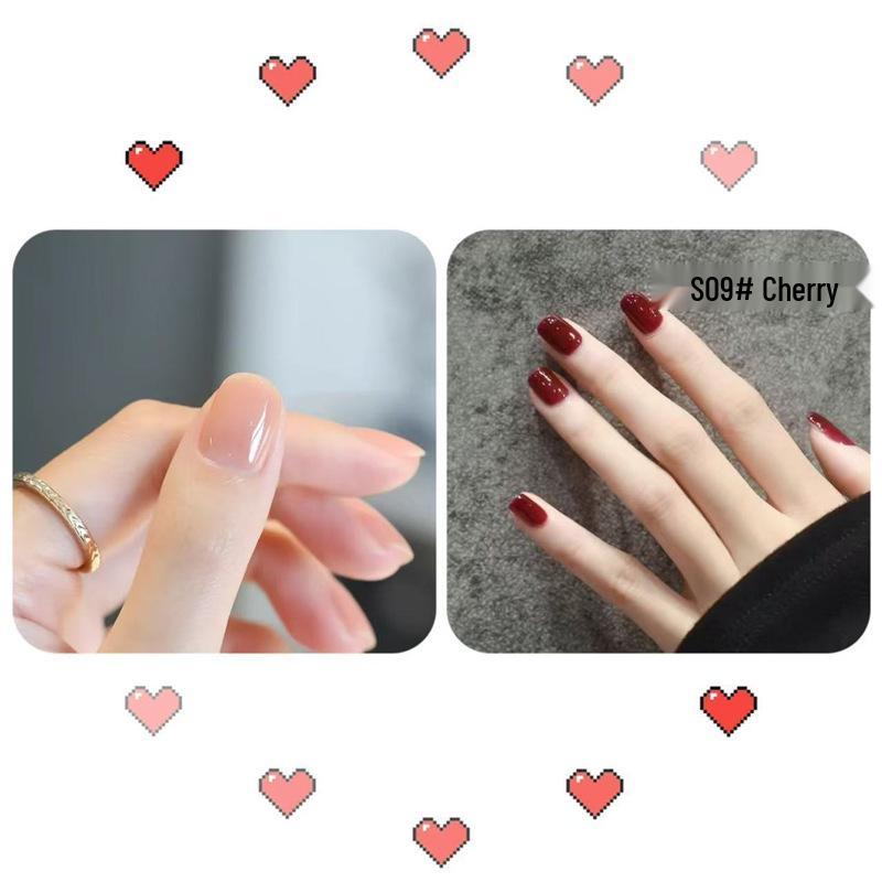 Peelable Odorless Water-based Nail Polish - Quick-drying, No-bake, Ice-clear Solid Nude Color for Students