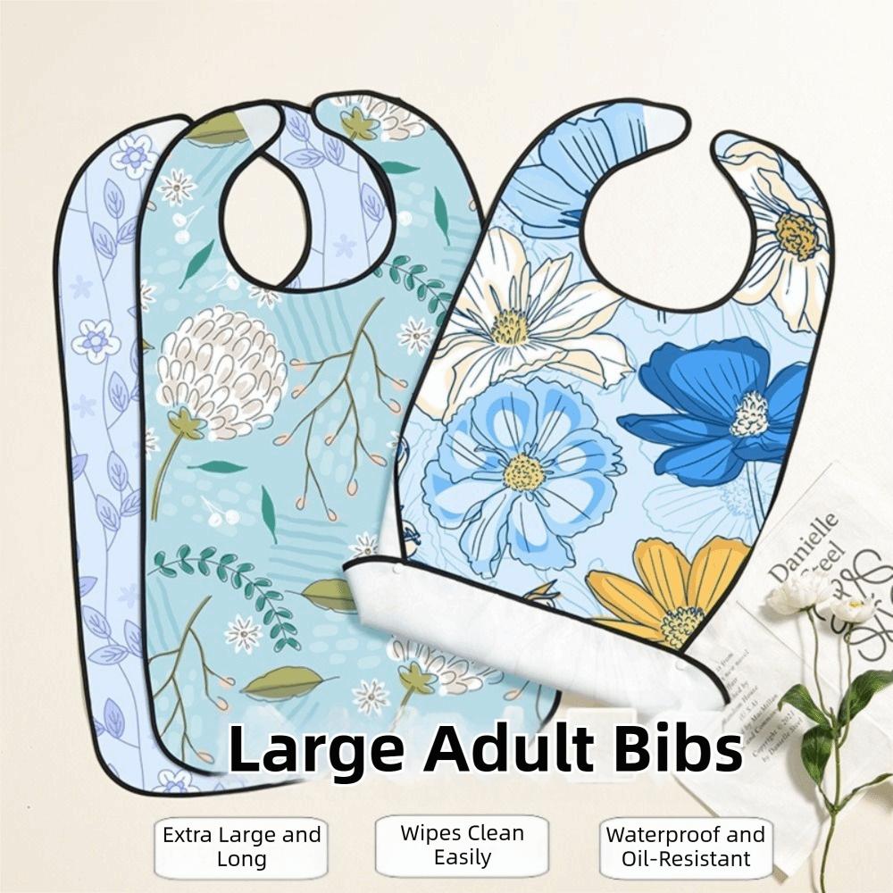 with Crumb Catcher Senior Citizens Feeding Bibs Large Clothing Protector for Elderly Women
