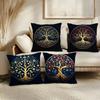 Tree of Life Plant Floral Cushion Cover Soft Short Plush Pillow Cover Smooth Cozy Texture Aesthetic Cushion Case Home Decor