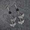 New Punk Gothic Silver Color Death Moth Tassel Pendant Dangle Earrings for Women Halloween Dark Academy Magic Ghost Jewelry Gift