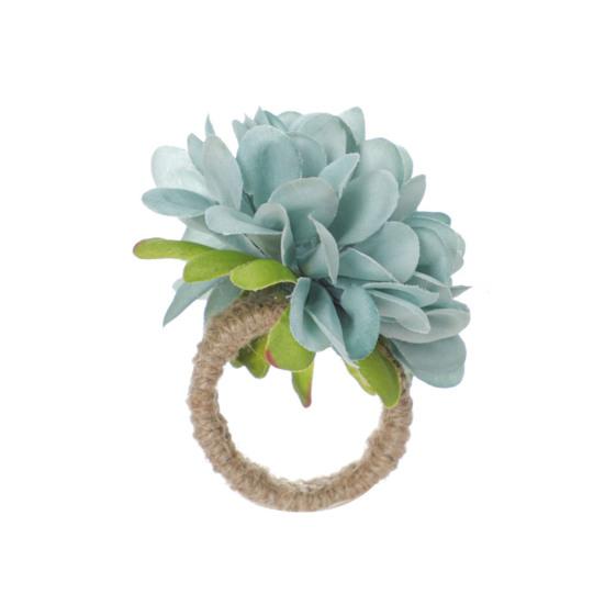Artificial Flower Napkin Ring Farmhouse Rustic Jute Rope Dinner Napkin Holder Buckle Birthday Wedding Party Hotel Restaurant Table Decoration