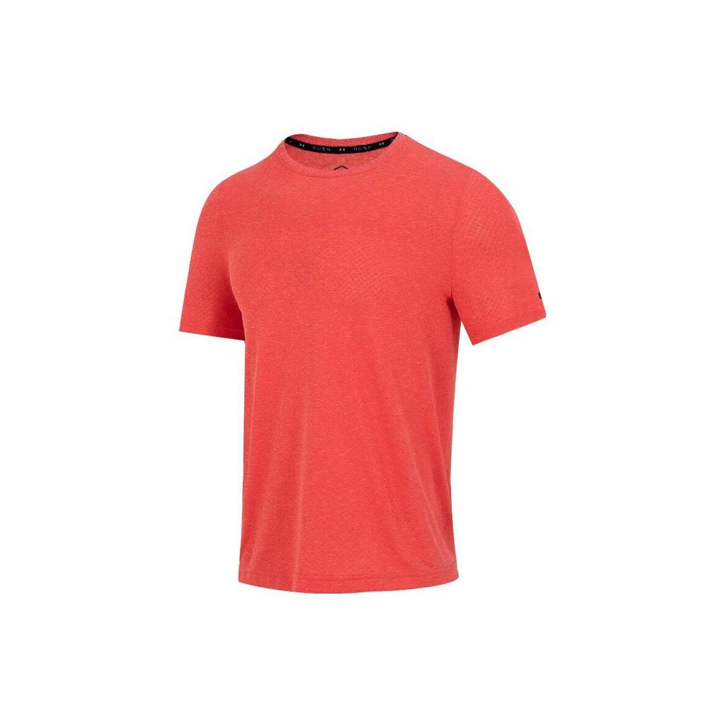 Under Armour Rush Solid Color Training Fitness Crew Neck Short Sleeve T-Shirt Men Tops Orange 1361132-628