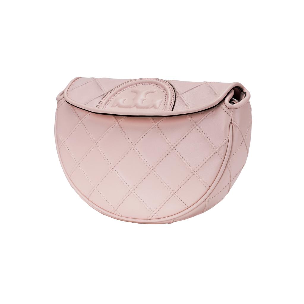 Tory Burch Fleming Diamond Quilted Leather Crescent Bag Chain Bag Shoulder Bag Tote Bag Mini Women Bags Light-Pink 143575-652