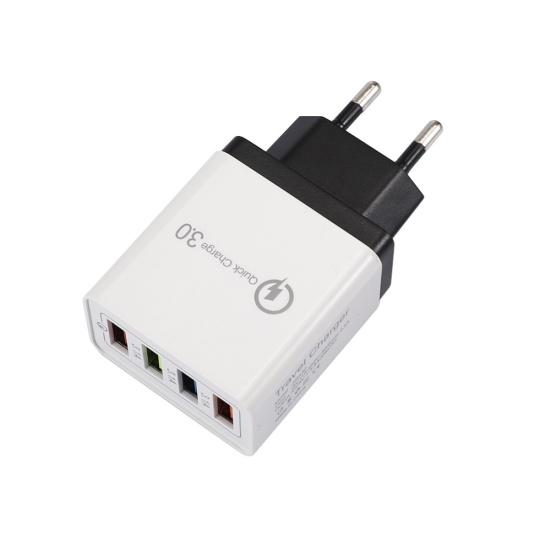 Portable Travel 4 USB Ports Fast Charging QC 3.0 Wall Charger Power Adapter