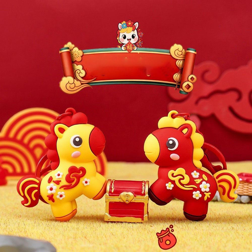Hängeornament Tierkreis Pony Schlüsselanhänger Cartoon Pferde Design Schlüsselring Pferde Schlüsselanhänger Neujahrsgeschenk