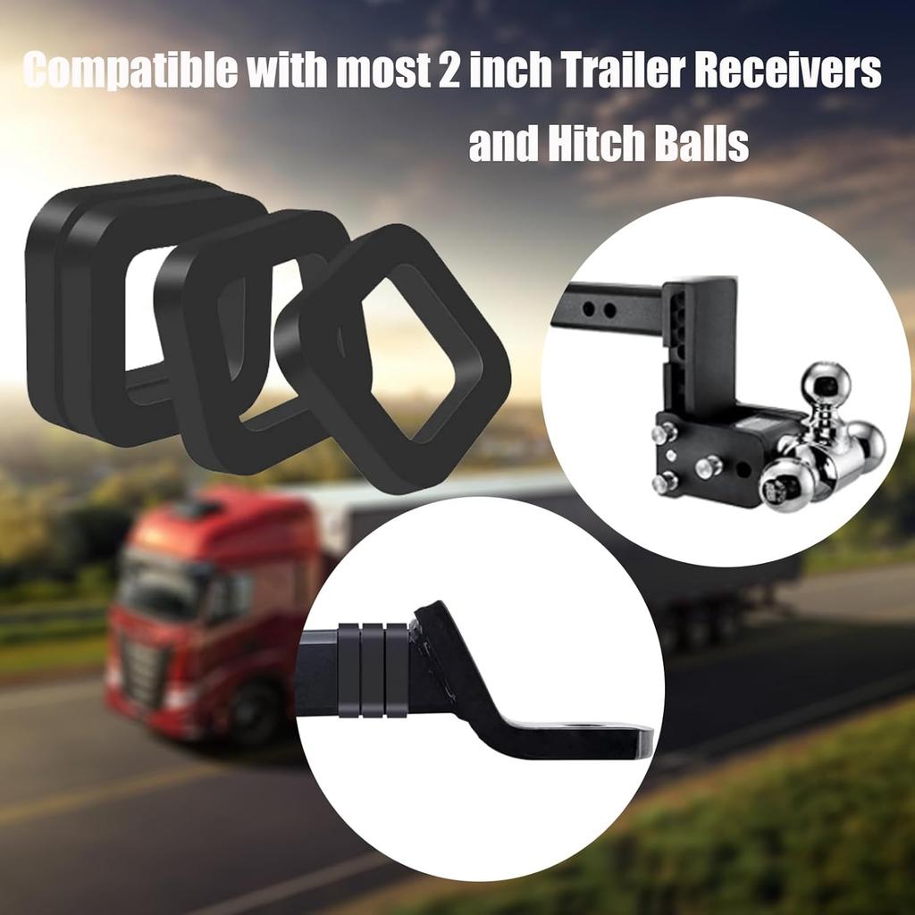DIANN 4pcs Hitch Receiver Silencer Pad 2 Inch Trailer Hitch Silencer for Adjustable Ball Mounts To Reduce Rattle & Noise Provide Cushion Between