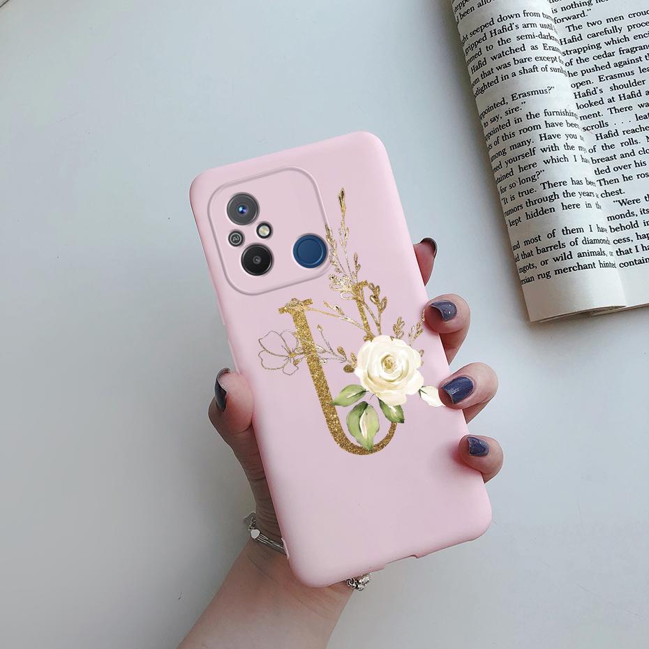 For Xiaomi Redmi 12C Case Silicone Rubber Soft TPU Cute Letters Phone Case Back Cover For Redmi 12C Cover For Redmi12C 12 C Case