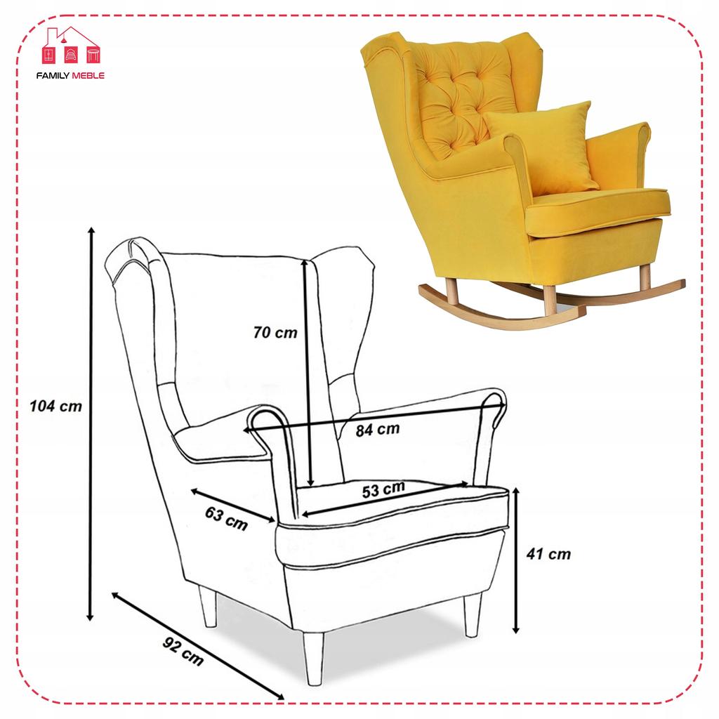 Gaja Rocking Chair, Scandinavian, Family Furniture, Yellow, Rocking Chair