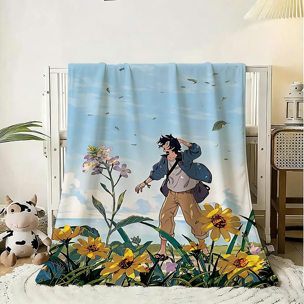 Anime Stranger by the Shore Throw 240g Flannel Blanket Lightweight Soft Skin-friendly Summer Thin Throw Blanket