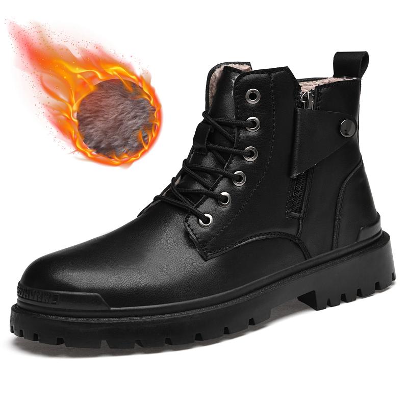 

Высококачественные фирменные мужские хлопковые ботинки, зимние плюшевые мужские деловые ботинки из натуральной кожи, модные рыцарские ботинки, ботильоны 48