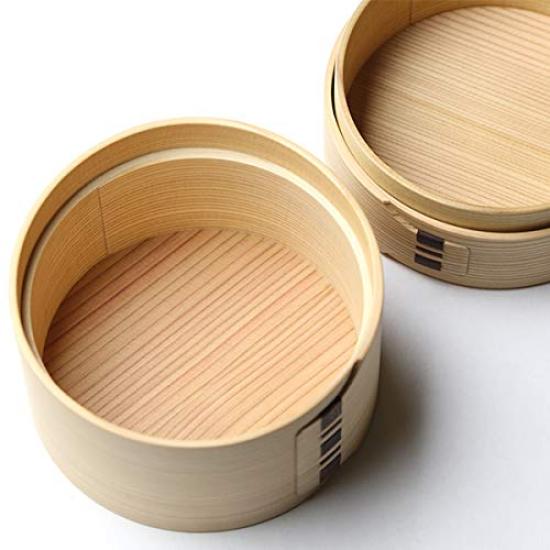 Odate Kogeisha Akazeder Lunchbox Rund Durchmesser x Höhe Fassungsvermögen Hergestellt in Produkt 2480 „Bentwood“-Box, zweistöckige Form, 11,5 cm 10 cm, 670 ml, Japan,