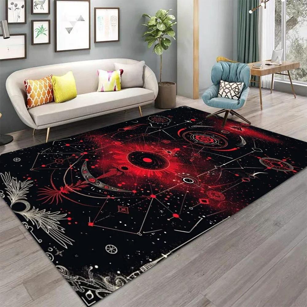 Witch Sun Moon Pentagram Carpet Altar for Living Room Gothic Decor Sofa Table Area Rugs Bathroom Doormat Anti-slip Floor Mats
