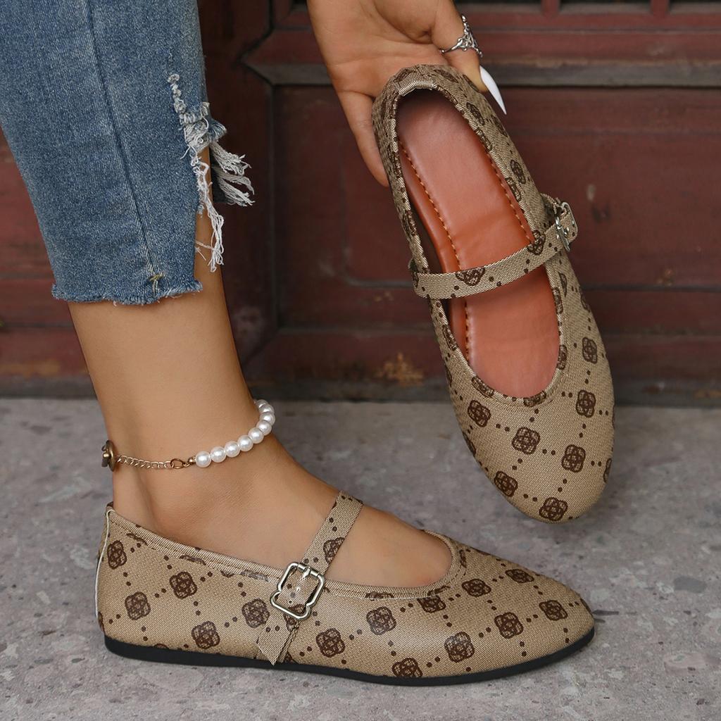 Fashion Women Flats New Summer Fashion Soft-soled Flat Shoes Retro Round Head Shoes for Women Print Elegant Casual Daily Sneakers Women