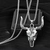 Distinctive Titanium Steel Bull Skull Necklace For Men Perfect For Casual And Wear Formal
