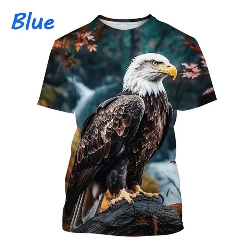 Eagle 3d Printed T-shirt Men's Fashion Casual Funny Personality Animal Print T-shirt Top Streetwear Loose Tops Tees