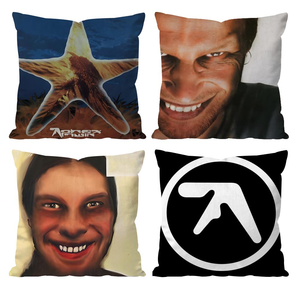 Album Cover A-Aphex T-Twin Cushion Cover Pattern Printed Pillowcase for Living Room Sofa Cushion Cover & Bedroom Decor