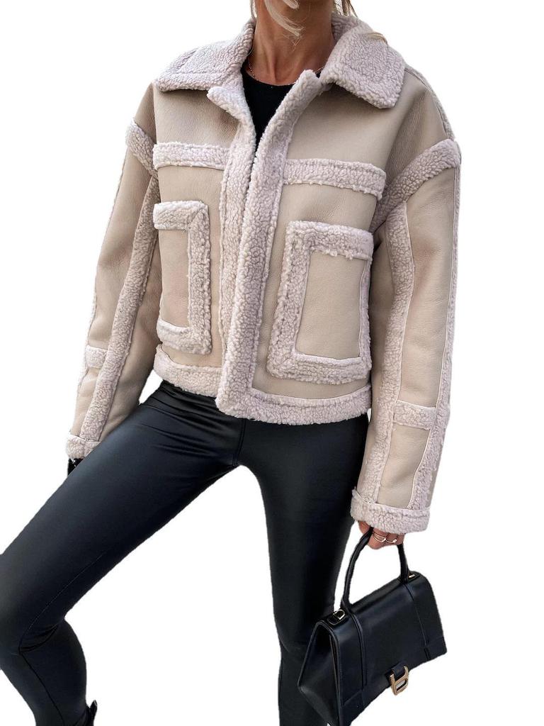 2022 Podzim/Zima Dámský Evropský & Americký Ležérní Kožíšek Krátký Kabát