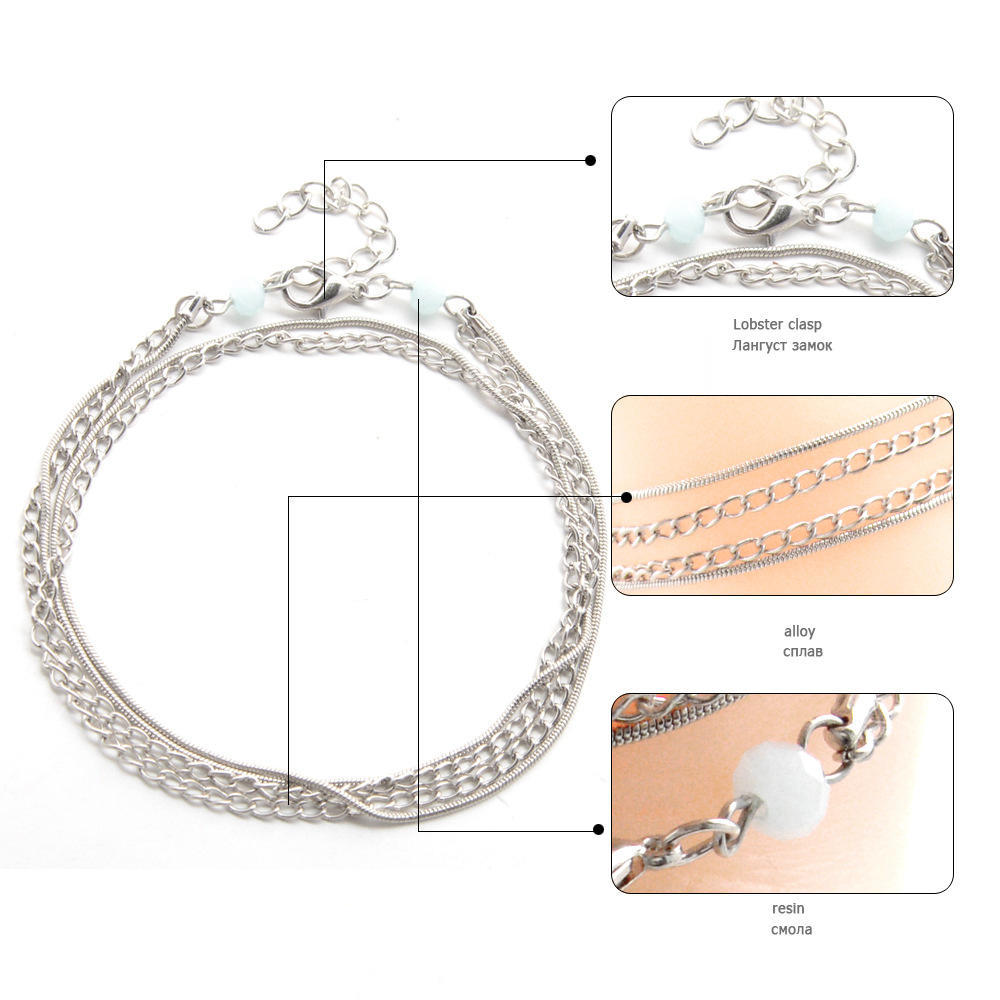 Fuß Ethnisch Stil Vielseitig Mehrschichtig Retro Armband Fußkettchen