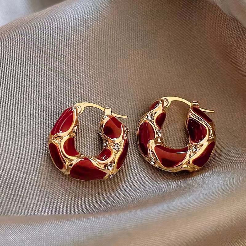 

Винтажные коричневые акриловые серьги-кольца U-образной формы для женщин, элегантные геометрические полые серьги-пряжки золотого цвета, аксессуары с цирконом для вечеринок