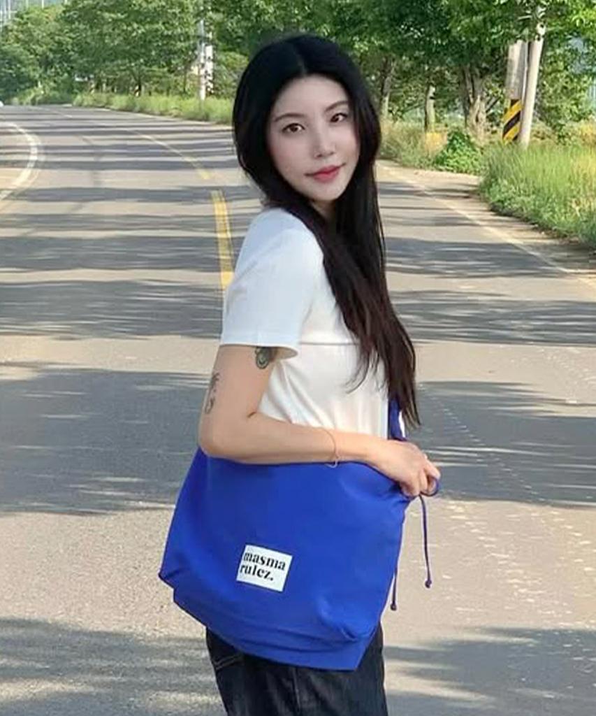Masmarulez Nylon 2Way Shirring Hobo Bag_Blue
