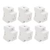 6PCS Modular Socket Guide Rail Power Socket 3 Hole 250V Industrial Power Outlet for Electric Appliance