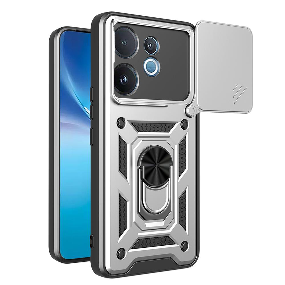 Kryt Armor Funda pro VIVO V60 5G Ochranný kryt s posuvným krytem kamery, kroužkovým držákem a stojánkem, nárazuvzdorný zadní kryt