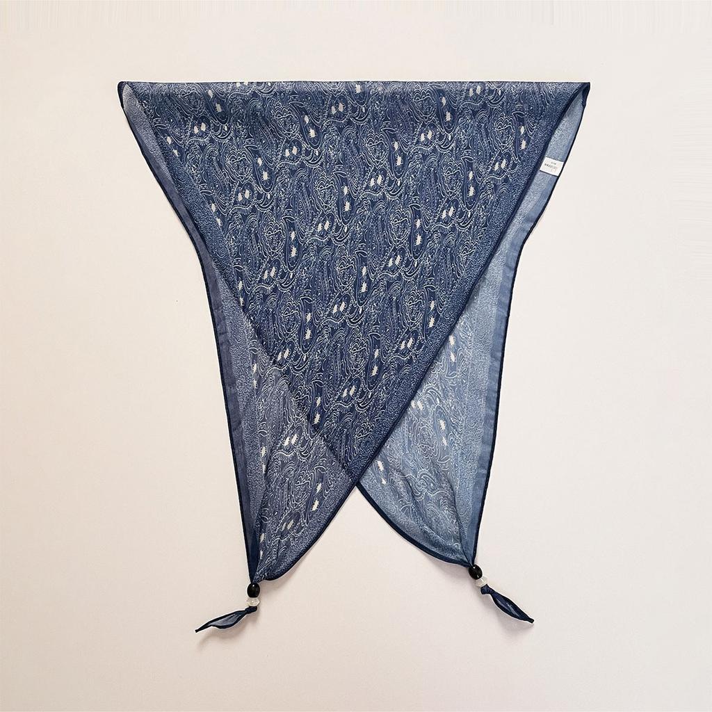 Retro rhombus triangular silk scarf strap fart curtain women's spring and summer fashion versatile stacked wear go out decorative jeans accessories