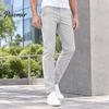Breathable Autumn Winter Chinos Men Twill Trousers, Slim Fit Stretch Pants, Solid Color Versatile Slimming Leg Trousers Straight Casual Pants